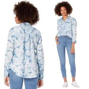 FAHERTY Tie Dye Linen Blouse Size XS